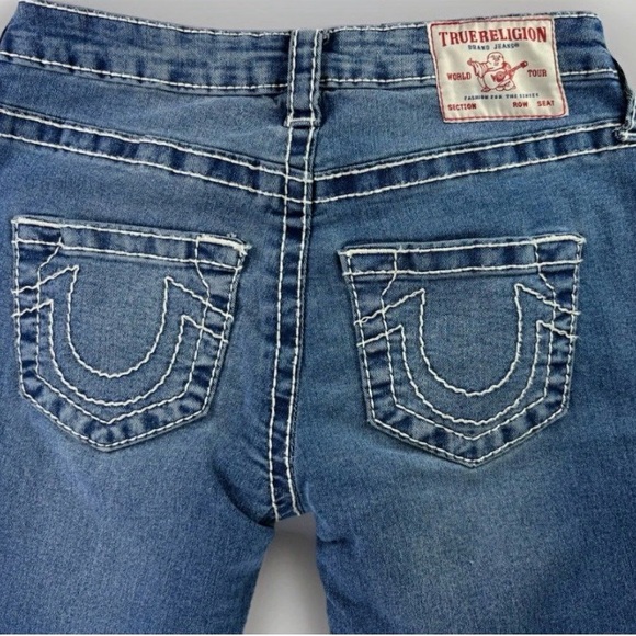 True Religion BECCA Mid Rise Boot Cut Jeans Size 27 Denim Dark Wash Western EUC - Picture 9 of 10